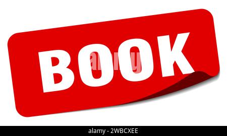 adesivo per libri. etichetta rettangolare del libro isolata su sfondo bianco Illustrazione Vettoriale