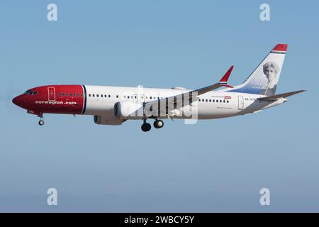 Boeing 737 aereo di linea della compagnia aerea Norwegian Air Sweden AOC Foto Stock