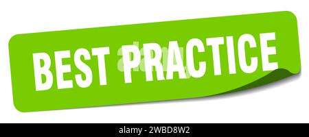 adesivo di best practice. best practice etichetta rettangolare isolata su sfondo bianco Illustrazione Vettoriale