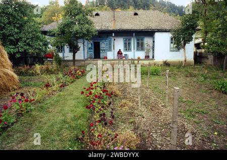 Homestead a Negrileşti, Contea di Vrancea, Romania, circa 1995 Foto Stock