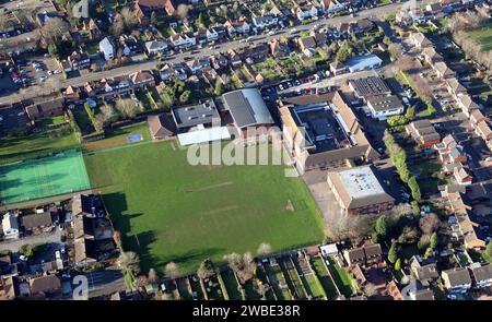 Vista aerea della Kingswinford Academy, una scuola secondaria vicino al centro della città Foto Stock
