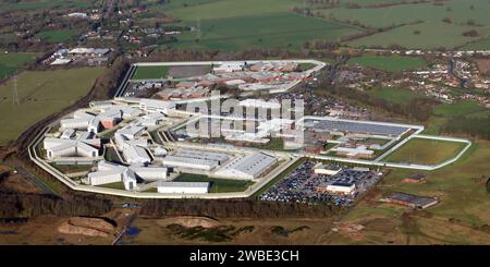 Vista aerea di HMP Featherstone e HM Prison Brinsford e HMP Oakwood Foto Stock