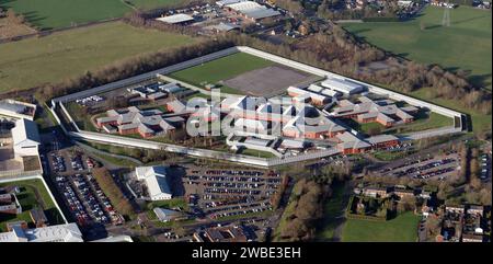 Vista aerea di HMP Oakwood Foto Stock