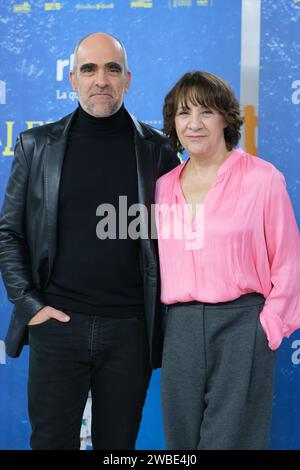 Blanca Portillo partecipa al photocall di Madrid per "la Ley del Mar" a Torrespaña il 10 gennaio 2024 a Madrid, in Spagna. Foto Stock