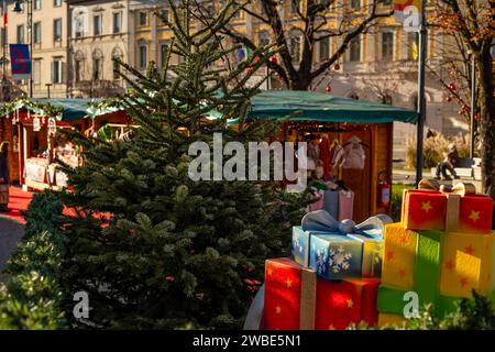 Vacanze di Natale a Bergamo, Italia, Lombardia 25.12.2023 Foto Stock