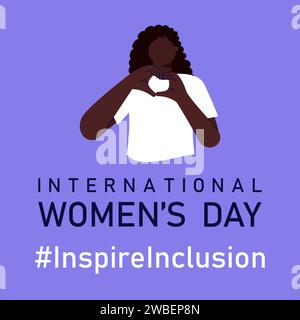 Inspirate Inclusion banner International Women's Day Vector Illustration Illustrazione Vettoriale
