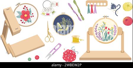 Illustrazione del vettore del concetto di lavorazione ad ago Illustrazione Vettoriale