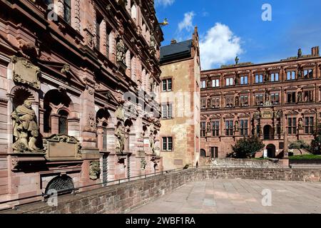 Castello di Heidelberg, ala Friedrich, Museo della Farmacia della Germania, Heidelberg, Baden Wurttemberg, Germania Foto Stock