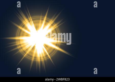 Abstract sun burst con digital lens flare sfondo Foto Stock