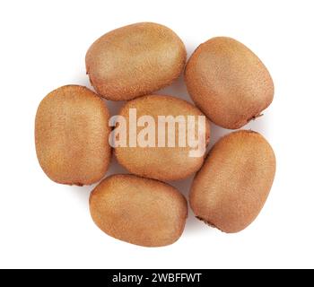 percorso kiwi isolato sulla vista dall'alto bianca Foto Stock