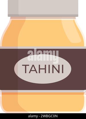 Icona della cucina tahini cartoon Vector. Hummus alimentare. Pita DIP greco Illustrazione Vettoriale