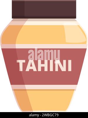 Tahini icona del cibo cartoon vettore. Pasta di crema per cucina. Relax aromatico Illustrazione Vettoriale