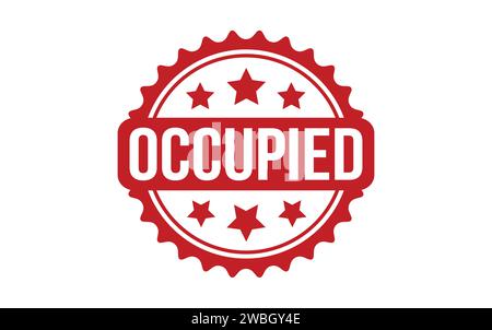 Timbro occupato. Timbro grunge in gomma occupato rosso Illustrazione Vettoriale