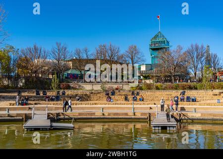 Porto storico The Forks di Winnipeg, Canada Foto Stock