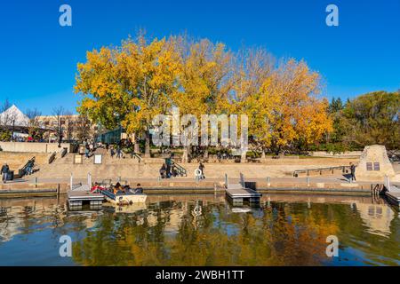 Porto storico The Forks di Winnipeg, Canada Foto Stock