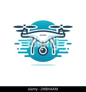 Design del logo del drone Illustrazione Vettoriale