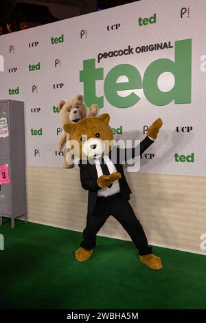 Los Angeles, USA. 10 gennaio 2024. Seth MacFarlane partecipa agli arrivi di Ted LA Premiere di Peacock all'AMC The Grove di Los Angeles, CALIFORNIA, il 10 gennaio 2024. (Foto di Ted Soqui/Sipa USA) credito: SIPA USA/Alamy Live News Foto Stock