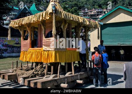 Chariot, Mega Festival, Dussehra Festivals, Dhalpur Ground, Kullu, Himachal Pradesh, India, Asia Foto Stock