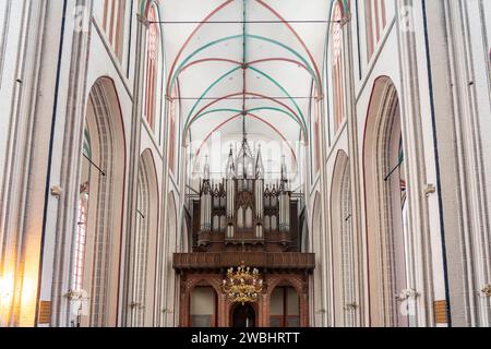 Orgel von Friedrich Ladegast im Schweriner Dom St Marien und St Johannis, Landeshauptstadt Schwerin, Meclemburgo-Vorpommern, Deutschland | Church o Foto Stock