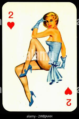 Pin UPS - 2 di cuori - illustrazione di Gum Dandy Vintage Foto Stock