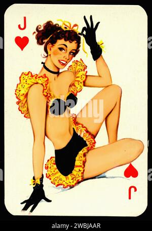 Pin UPS - Jack of Hearts - illustrazione di Gum Dandy Vintage Foto Stock