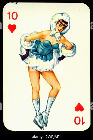 Pin UPS 10 of Hearts - illustrazione di Gum Dandy Vintage Foto Stock