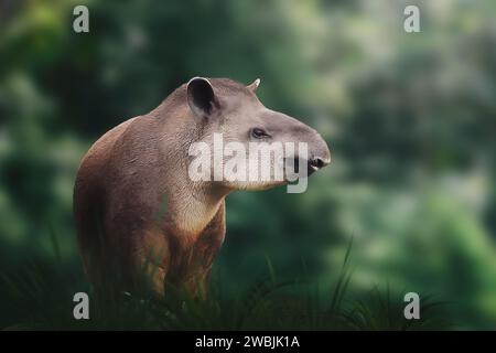 Tapir di pianura (Tapirus terrestris) o tapir sudamericano Foto Stock