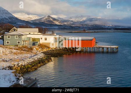 A Risoyhamn, Norvegia, Scandinavia, Europa in ottobre Foto Stock