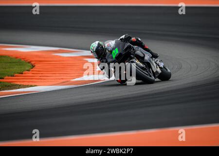 Pilota italiano di MotoGP nr. 5 Franco Morbidelli si allena ai test 2024 sul team prima PRAMAC Ducati Racing sul circuito di Valencia. Foto Stock