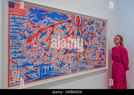 Londra, Regno Unito. 11 gennaio 2024. Grayson Perry, The American Dream, 2020, stima £20.000 - 30.000 - Highlights from Phillips' Evening & Day Editions Auction. Crediti: Guy Bell/Alamy Live News Foto Stock