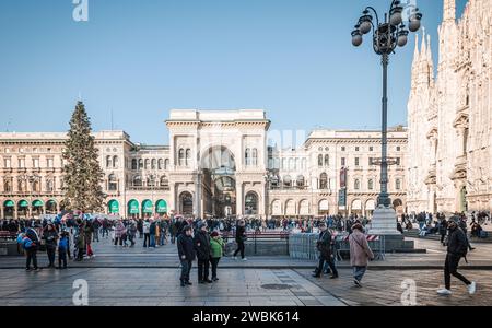 Piazza del Duomo nel centro storico di Milano (Milano), regione Lombardia, Italia, Europa Foto Stock