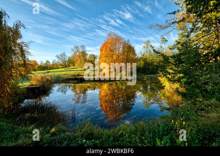 Schacky Park, Dießen am Ammersee, Baviera, Germania, Europa Foto Stock