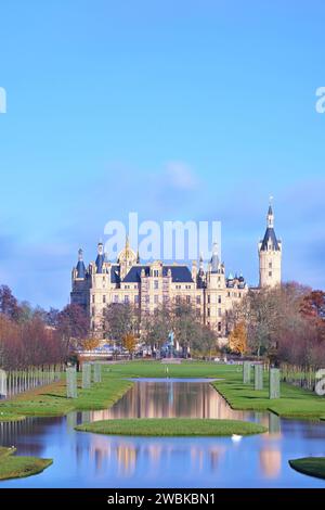 Capitale statale Schwerin, Castello di Schwerin, Meclemburgo-Pomerania occidentale, Germania, Europa Foto Stock