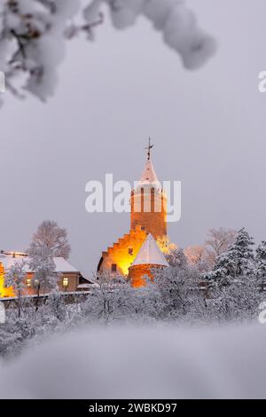 Il Leuchtenburg in inverno. Foto Stock