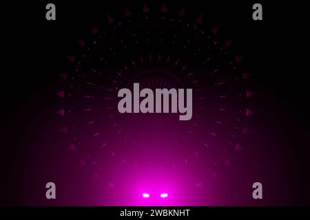 Sfondo astratto generato in digitale con sfondo circolare viola luminoso Foto Stock