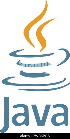 Set di loghi dei linguaggi di programmazione e script più diffusi. Linguaggio di codifica Java Vector logo. Illustrazione Vettoriale