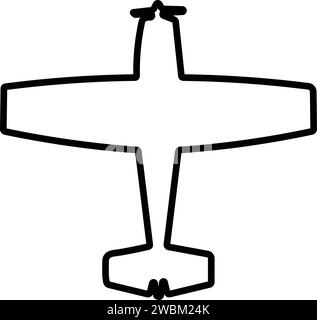 Icone dell'aereo. Stile linea aeroplani. aereo jet. simbolo del viaggio di volo. Illustrazione Vettoriale