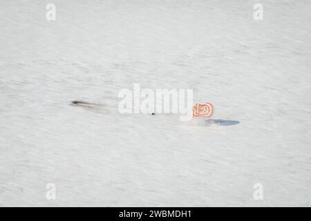 La navicella spaziale Soyuz TMA-01M è vista mentre atterra con il comandante della Expedition 26 Scott Kelly e gli ingegneri di volo Oleg Skripochka e Alexander Kaleri vicino alla città di Arkalyk, Kazakistan, mercoledì 16 marzo 2011. L'astronauta della NASA Kelly, i cosmonauti russi Skripochka e Kaleri stanno tornando da quasi sei mesi a bordo della stazione spaziale Internazionale dove hanno servito come membri dell'equipaggio della Expedition 25 e 26. Foto Stock