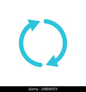 Ruota, icona grande cambiamento, due frecce. Dal set di icone blu. Illustrazione Vettoriale