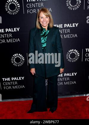 New York City, USA. 11 gennaio 2024. Katie Couric che assiste a Miracle on the Hudson: How 'Sully' and Flight 1549 Inspired a Nation tenutosi al Paley Museum l'11 gennaio 2024 a New York, NY © Steven Bergman/AFF-USA.COM Credit: AFF/Alamy Live News Foto Stock