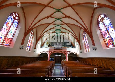 Interlaken, Svizzera - 14 agosto 2022: Chiesa del Castello di Interlaken (Schlosskirche) - Interlaken, Svizzera Foto Stock