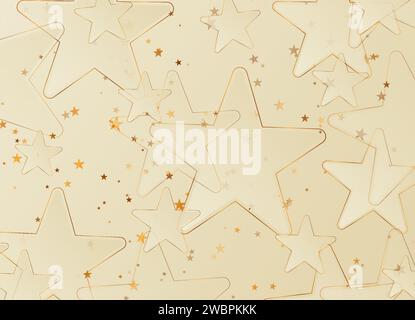 Le stelle beige e dorate astraggono uno sfondo lucente. Design Vector retro Illustrazione Vettoriale