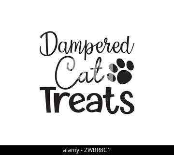 Design del vasetto Cat Treat, Funny Cat, Cat Vector, Cat Lady, Cat Treat Jar, amante dei gatti, dolcetti per gatti Illustrazione Vettoriale