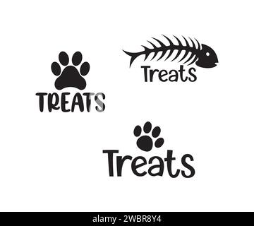 Design del vasetto Cat Treat, Funny Cat, Cat Vector, Cat Lady, Cat Treat Jar, amante dei gatti, dolcetti per gatti Illustrazione Vettoriale