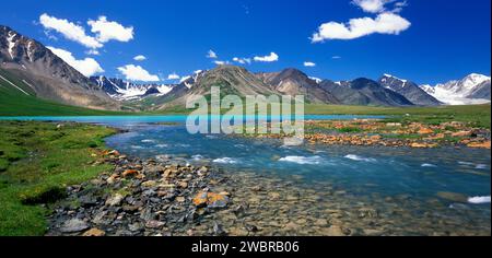 Lago glaciale, Altai Tavan Bogd National Park, Mongolia Foto Stock