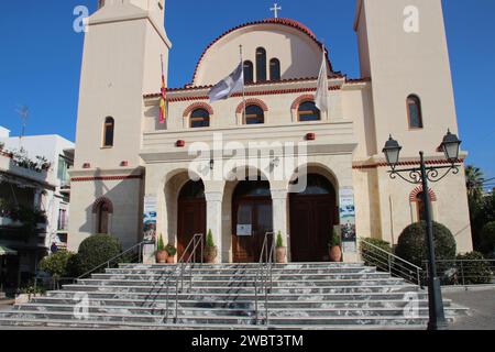 chiesa ortodossa (quattro martiri) a rethymno a creta in grecia Foto Stock