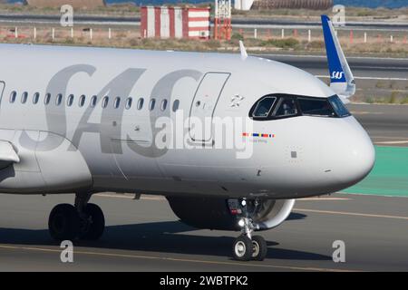 Airbus A320 neo aereo di linea della compagnia aerea scandinava SAS Foto Stock