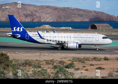 Airbus A320 neo aereo di linea della compagnia aerea scandinava SAS Foto Stock