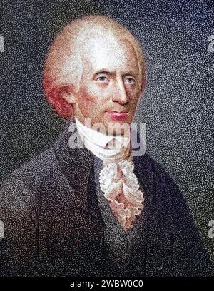 Richard Henry Lee, 1732 bis 1794, Amerikanischer Staatsmann und Gründervater Unterzeichner der Unabhängigkeitserklärung Stich von P Maverick und JB Longacre aus dem neunzehnten Jahrhundert nach einer Zeichnung von Longacre aus einer Miniatur, Historisch, digital restaurierte Reproduktion von einer Vorlage aus dem 19. Jahrhundert, data record non indicata Foto Stock