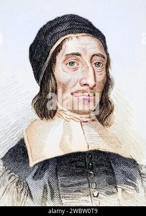 Richard Baxter, 1615 -1691, Englischer puritanischer Kirchenführer, Theologe und Kontroversist, Illustration aus Old England's Worthies, erschienen um 1880, Historisch, digital restaurierte Reproduktion von einer Vorlage aus dem 19. Jahrhundert, data record non indicata Foto Stock